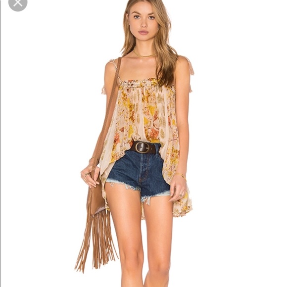 Free People Secret Love Slip Top Ivory Floral - Picture 3 of 6